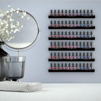 Organizador De Esmaltes De Uñas En Acrílico Negro Con 4 Estantes De 15 Pulgadas Para 48-66 Botellas Rack De Pared Multiusos - details 5
