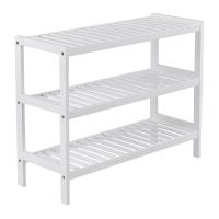 Estantería para baño, de bambú de 3 niveles, organizador múltifuncional, color blanco, 70x26x55 cm - details 0