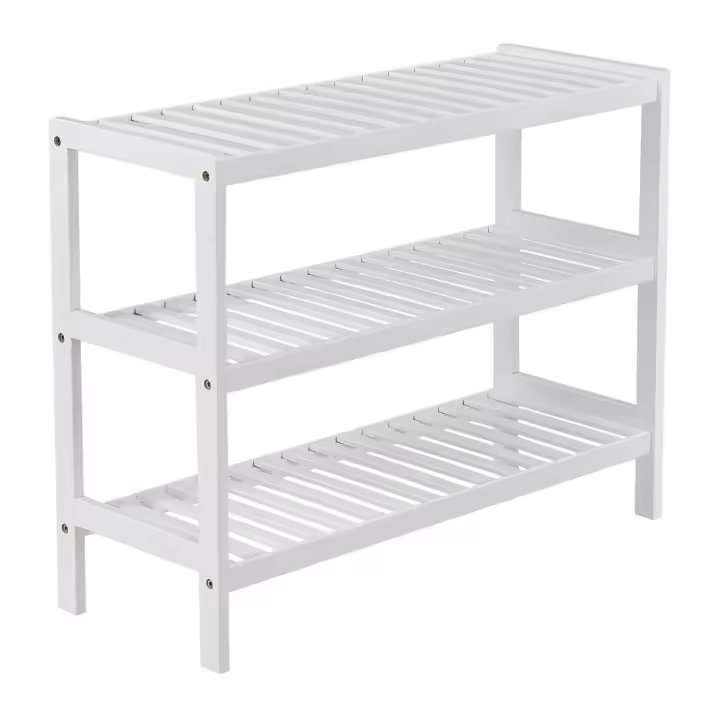 Estantería para baño, de bambú de 3 niveles, organizador múltifuncional, color blanco, 70x26x55 cm - 1