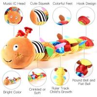 Caterpillar Musical Para Bebés Juguete Sensorial De Tela Multicolor Con Diseño De Regla Campanas Y Rattles Juguetes Suaves - details 9