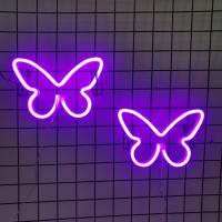2pcs Luz De Mariposa Neón Con Logo USB/Batería Para Decoración De Pared Del Dormitorio Regalo De Cumpleaños Bodas Y Negocios Moderno Estilo LED No Dimmable Material ABS - details 7