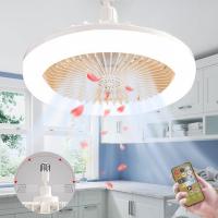 Ventilador de Techo Cerrado With Luz,30 W Mini Ventilador de Techo LED, Lámpara E27 Ventiadores 3 Velocidad del Viento Ajustable 3 Color - details 2