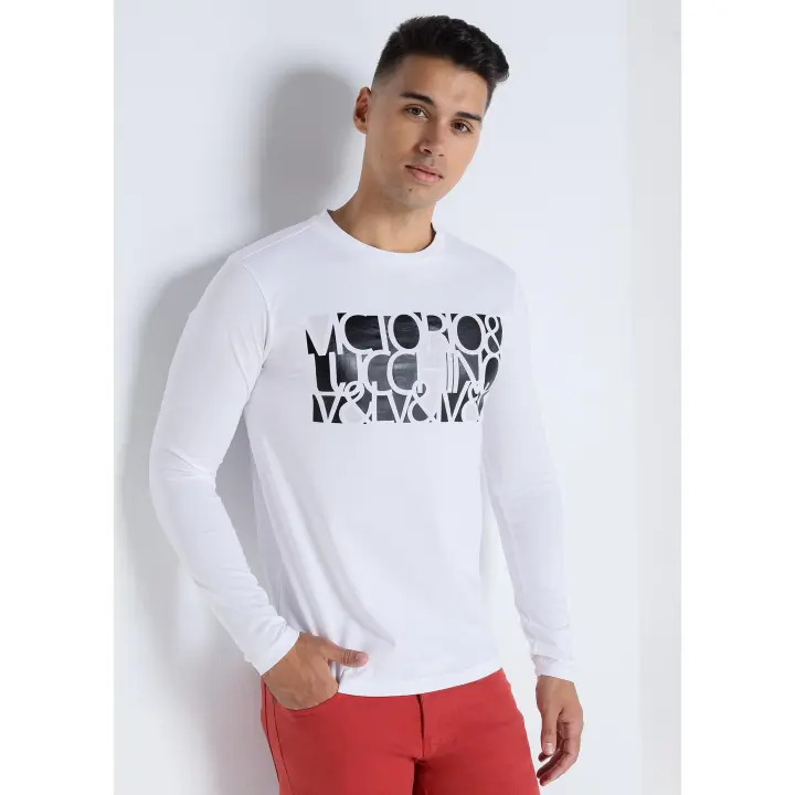Victorio & Lucchino - Camiseta de manga larga con print foil - 1