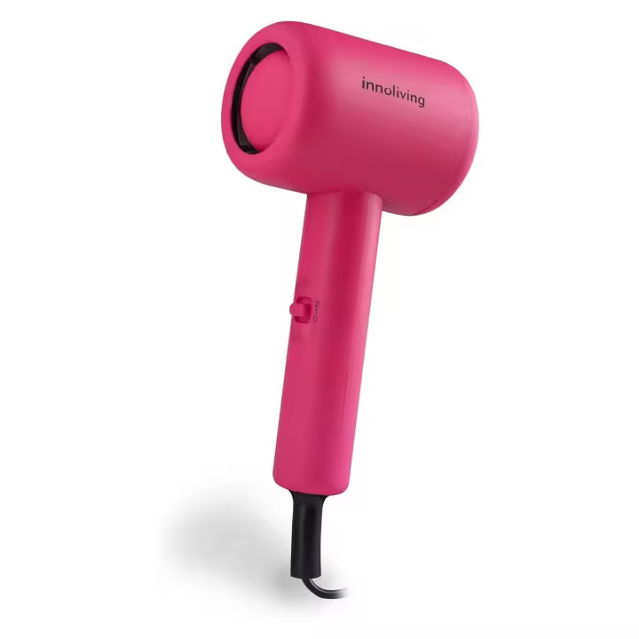 Innoliving | Secador de Pelo Mini INN-612, Compacto y Plegable, 1000W, Doble Velocidad, Diseño Portátil para Viajes y Gimnasio, Disponible en Varios Colores, Fácil de Usar y Transportar (Amaranto,Verde,Fucsia) - 1