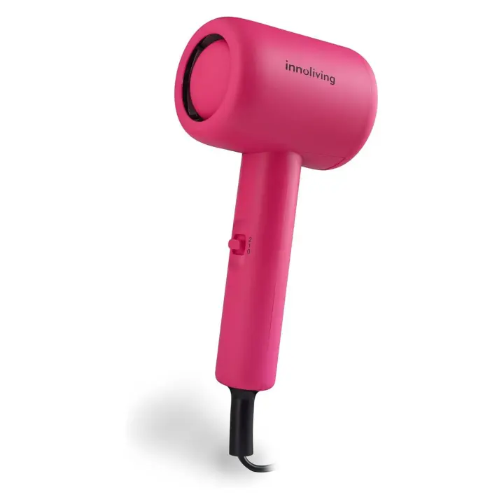 Innoliving | Secador de Pelo Mini INN-612, Compacto y Plegable, 1000W, Doble Velocidad, Diseño Portátil para Viajes y Gimnasio, Disponible en Varios Colores, Fácil de Usar y Transportar (Amaranto,Verde,Fucsia) - 1