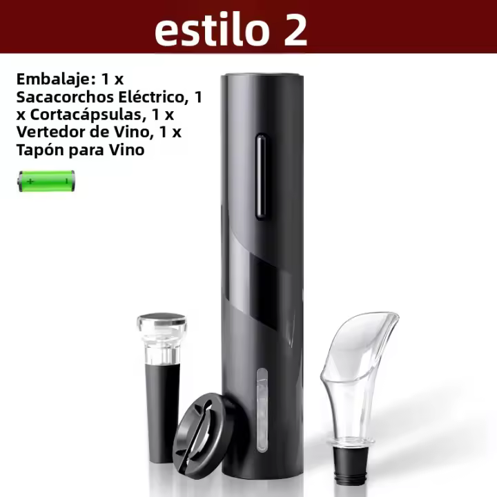 Apretador De Botellas Eléctrico Automático Con Cortador De Sellado Para Vino Y Cerveza Acero Inoxidable Recargable Con Batería Uso En Cocina Y Bar - 1