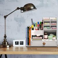 Organizador Escrito de tablero de plástico de Madera, Organizadores de escitorio DIY Organizadores Escritorio grande capacité con caja, Para El Hogar, La Oficina y La Escuela. (PB17-1) - details 4