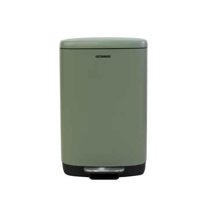 CATTERHOUSE Cubo de Basura y Reciclaje CATTERHOUSE Planeta 50L 42,5x34x63 cm de Metal con Pedal, Cubo Extraíble y Cierre - 1