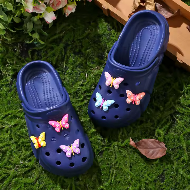 Zapatillas De Hadas Para Niñas En EVA Y Goma Elástica Azul Oscuro Antideslizantes Transpirables Sandalias De Playa Y Jardín Para Niñas De 3 a 12 Años - 1
