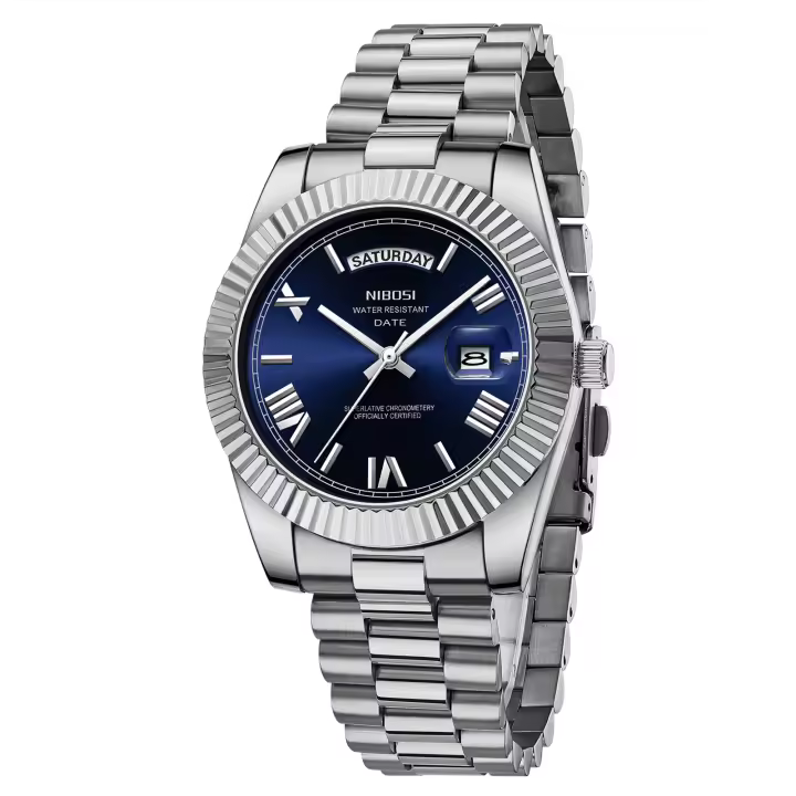 Reloj De Pulsera De Moda Para Hombre NIBOSI Deportivo Y Negocios Con Calendario Y Cuarzo Resistente Al Agua De 30M Material De Acero Inoxidable - 1