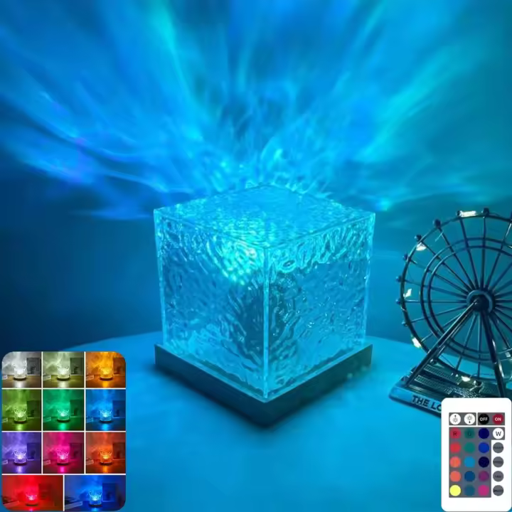 Proyector De Aurora Dinámica Lumière Nocturne Con Ondas De Agua Lámpara De Cristal De 17 Colores Para Sala De Estar Estudio Dormitorio - 1