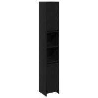Armario de baño vidaXL Negro Roble 30x30x183,5 cm Madera elaborada - details 1