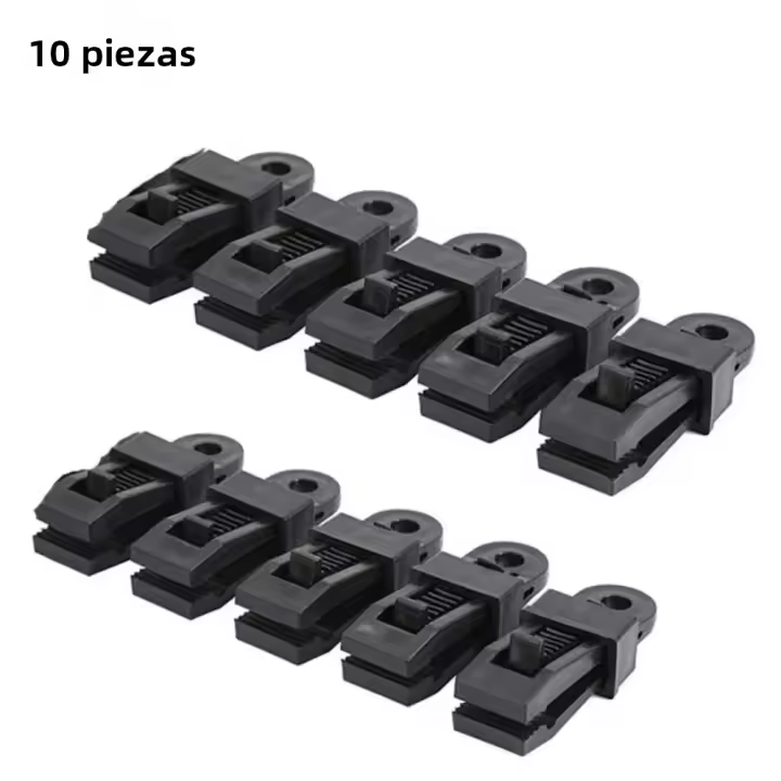 10pcs Clips De Plástico Para Remaches De Tenda Al Aire Libre Con Cierre De Cuerda Antiviento Punto De Pulla Accesorios De Tenda - 1