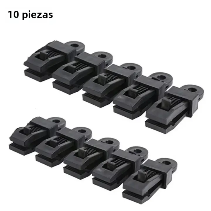 10pcs Clips De Plástico Para Remaches De Tenda Al Aire Libre Con Cierre De Cuerda Antiviento Punto De Pulla Accesorios De Tenda - 1