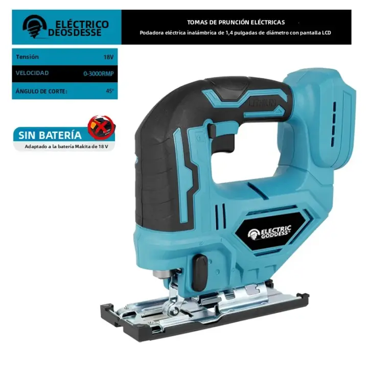 Sierra Curva Eléctrica Portátil Para 18V Makita 3000RPM Herramienta Multifuncional De Carpintero Sin Batería - 1