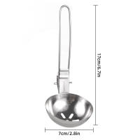 2Pcs Cuchara De Acero Inoxidable Con Mango Largo Y Colapsable Tenedor Para Sopa Utensilio De Servicio Para Camping - details 3