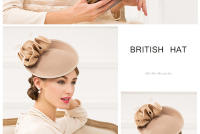 Sombrero De Pilla British Fascinator De Lana 100% Para Mujer Moda Fiesta Boda Derby Negro Teatro Té Flor Casamiento - details 1