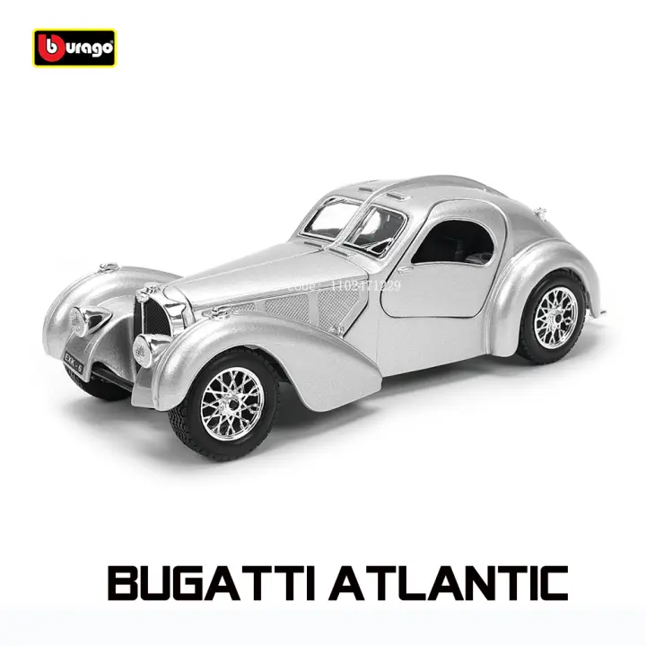Modelo De Coche De Lujo Bburago 1:24 Bugatti Atlantic Vintage Colección De Juguetes Regalo Vehículo Diecast Metálico Sin Batería Para Niños Y Adultos - 1