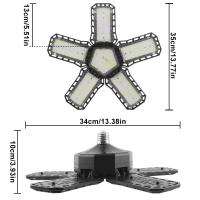 Lámpara De Techo LED Deformable 150W Para Garage 15000LM 6500K Base E27/E26 Iluminación Para Basements Almacén Y Workshop - details 2