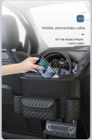Bolsa De Almacenamiento Para Asiento Medio De Coche De Gran Capacidad En Cuero Negro Estilo Napa Soporte Para Artículos Colgante Para Espalda De Silla - details 7