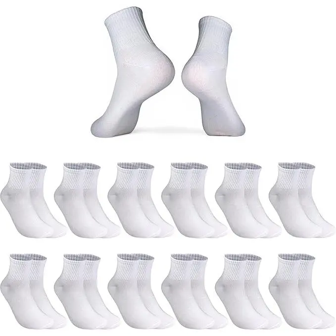 12 Pares Calcetines Hombre Deporte - Gimnasio, Tenis, Running o Casual - 85% Algodón y Transpirables | Media Caña Cómodos y Duradera - 1