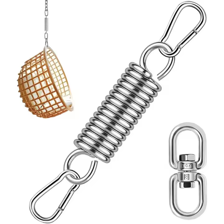 Kit para Colgar Hamaca, Gancho de Resort para Hamaca, sillas de hamaca de Maple inoxiable with mosquetones, Carga máxima de hasta 250 kg para interior, hamaca, Sillas colgantes, accesorios para Colgar de yoga (plata) - 1