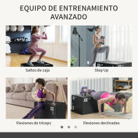 HOMCOM Caja Pliométrica 3 en 1 con Cremallera Caja de Salto con 3 Alturas Diferentes Entrenamiento de Fuerza en Casa Oficina Gimnasia Carga 120 kg 75x51x61 cm Negro - details 3