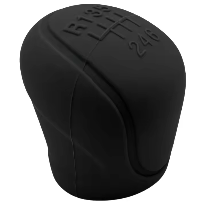 AUTOZOCO Funda Pomo Cambios Marcha Coche Antideslizante Negro, Cubierta de Perilla de palanca de Marchas, protector de pomo adherente, Funda palanca de cambios, Silicona, Universal, Negro, 6 Marchas - 1