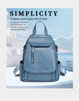 Mochila Pequeña De Cuero Zency Para Mujer Con Muchos Bolsillos Y Cubierta De Flap Antirrobo Bolso De Hombro De Moda - details 0