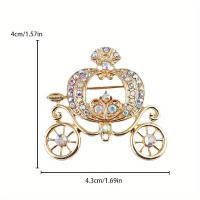 Broche De Coche De Calabaza De Cristal Broche De Cuentas Color Tirana Vintage Mediano Para Mujeres Accesorios De Ropa De Lujo - details 1
