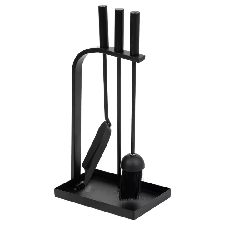 WANDERLUST DECO Conjunto de Herramientas para Chimenea de Metal Negro - Funcionalidad y Comodidad - 1