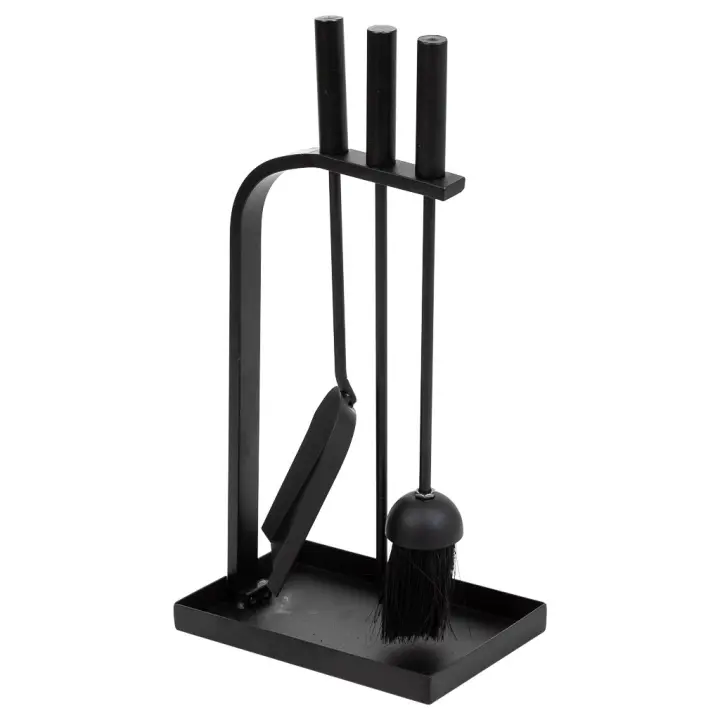 WANDERLUST DECO Conjunto de Herramientas para Chimenea de Metal Negro - Funcionalidad y Comodidad - 1