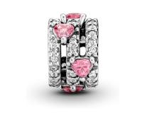 PANDORA Charm CorazonesTriple Halo de Plata y circonitas 791161 C01 TALLA ÚNICA MUJER, Viene con embalaje de Caja de regalo original. - details 0