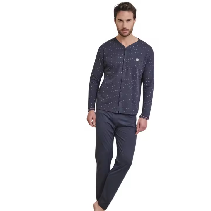 MASSANA pijama hombre invierno algodón azul P751337 - 1