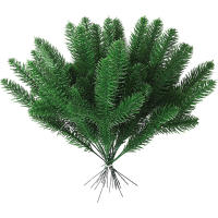 50 Pcs Ramas Artificiales De Navidad Con Puntas Verdes Accesorios Para Arandelas Y Decoración Del Hogar Material De Plástico - details 1
