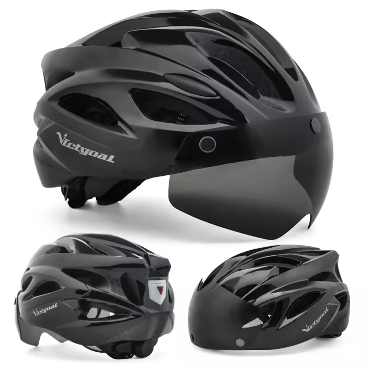 Casco De Bicicleta VICTGOAL Para Hombres Con Luz Trasera Y Gafas Magnéticas UV400 Visera Sol Protección Integral Para Ciclismo MTB Y Scooter Eléctrico - 1