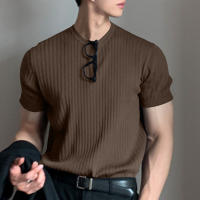 Camiseta De Verano Para Hombre Lujo Ligero Suéter De Lana Estilo Coreano Cuello Redondo Manga Larga Color Sólido Suave Básico Popular - details 5
