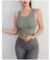 Sudadera Deportiva Para Mujer Con Almohadillas Fijas En El Pecho Ropa De Gimnasio Deportiva Para Mujeres Camiseta De Yoga Transpirable Nylon Spande - details 3