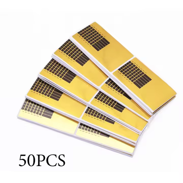 French Nail Form Tips Acrylic UV Gel Curl Forms For Extension 50pcs Nail Sticker Art Guide Mold Manicure Stencil Acrylic Tool - 1