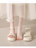 Sandalias De Tacón Grueso Estilo Hada Para Mujer Zapatos De Playa Moda Verano 2024 Suela Gruesa Comodidad Casual Zapatos Para Mujer - details 5