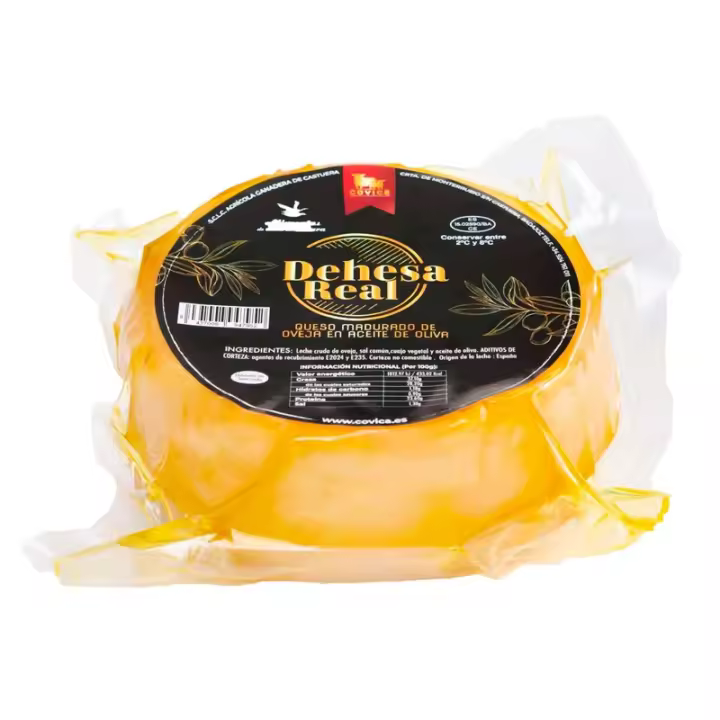 Queso Dehesa Real de la Serena en Aceite, Extremeño con Leche de Oveja, Peso entre 650-800 g aprox. - 1