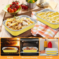 20Pcs Bandejas De Aluminio Con Tapas Para Hornear Resistente Al Calor Grado Alimenticio Bandeja Rectangular De Aluminio Dorado Para Pasteles Y BBQ - details 3