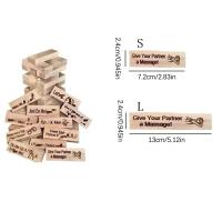 Juego De Construcción De Torre De Madera Para Parejas Idea De Fecha De Actividad Noche Del Día De San Valentín Juego De Bloques De Pila De Torre De Equilibrio - details 6