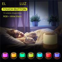 Lámpara Nocturna Remotamente Controlada De 13 Colores Recargable Por USB Luz De Mesa Portátil Para Cama Dimmable Para Bebés Y Niños - details 1