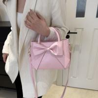 Bolso De Hombro Para Mujer De Cuero PU Sólido Bolso De Mochila Casual Para Comunicación Diaria Bolso De Correa Con Lazo Trendy - details 4