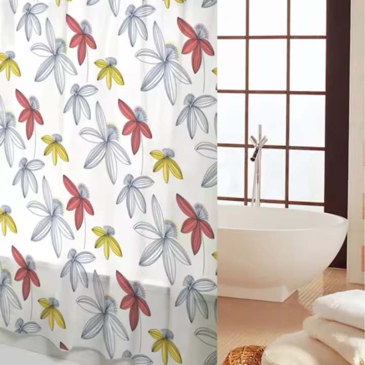 Cortina de ducha de 180 x 180 cm, impermeable, a prueba de moho y elegante decoración para el baño. - 1