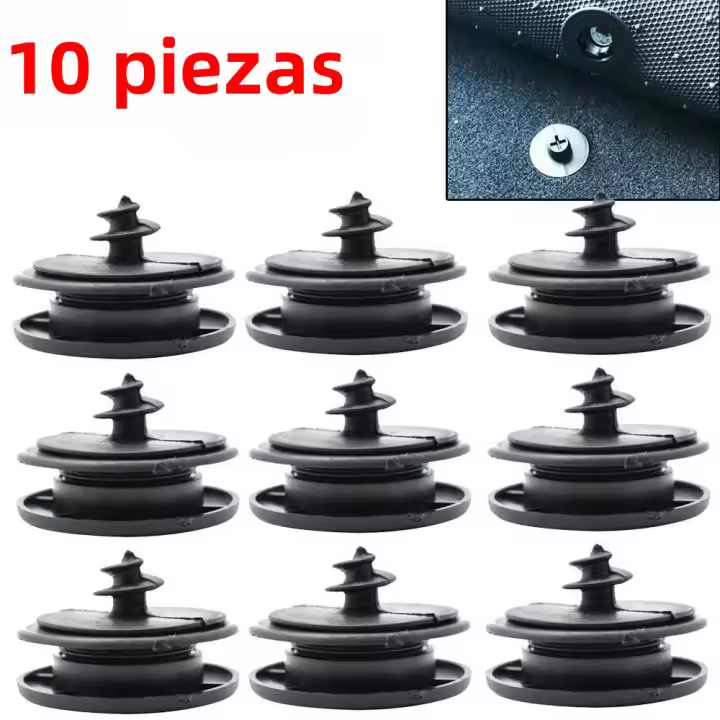 10 Sets De Clips Para Alfombrillas De Coche Universal Negro Soporte De Retención De Alfombrillas De Automóvil Para Panel De Trimmings PVC Negro - 1