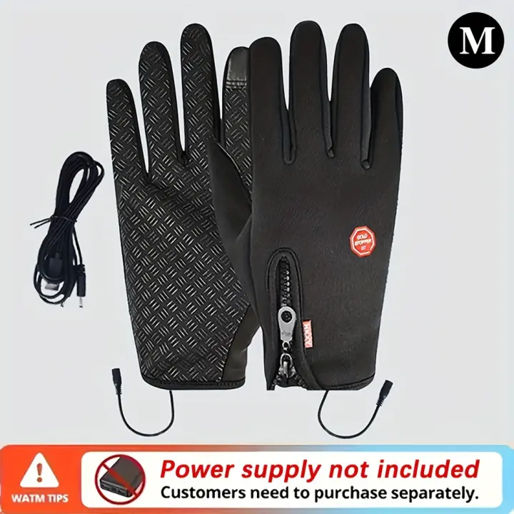 Guantes Calentables Doble Cara Calentadora, Compatibles con Pantalla Táctil, Antideslizantes, Alimentados por USB, Sin Batería, Deportes y Exteriores - 1