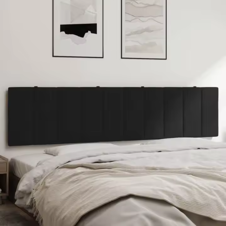 Cabecero de cama acolchado terciopelo negro 200 cm - 1