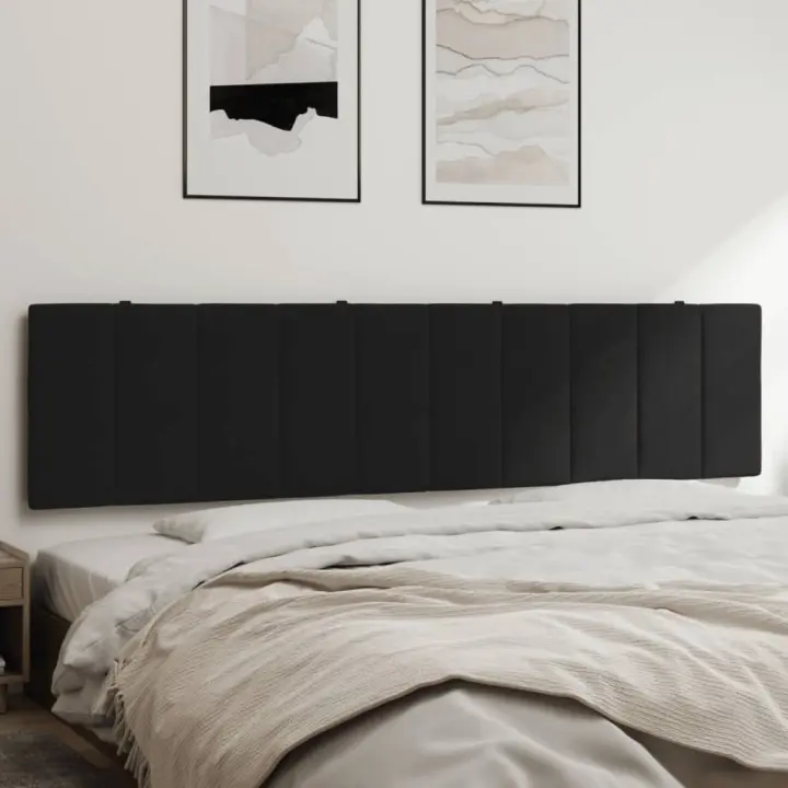Cabecero de cama acolchado terciopelo negro 200 cm - 1